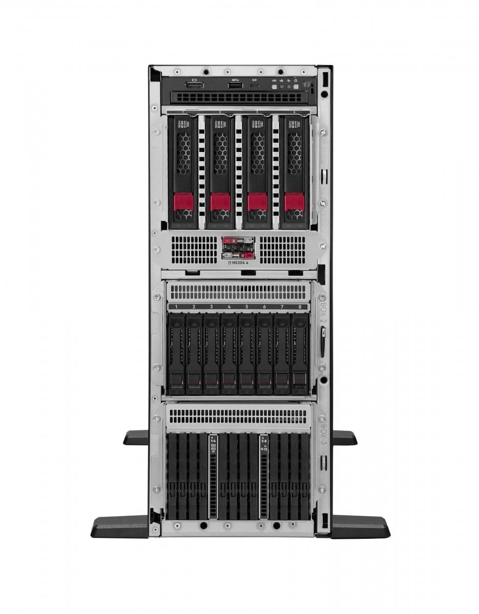 HPE ProLiant Compute ML350 Gen12 - Servidor - torre 4U - 2-way - 1 x Xeon 6515P / até 3.8 GHz - RAM 64 GB - SATA/SAS/NVMe - hot-swap (permuta) 2.5" compartimento(s) - SSD 2 x 480 GB - monitor: nenhum, miniatura 3