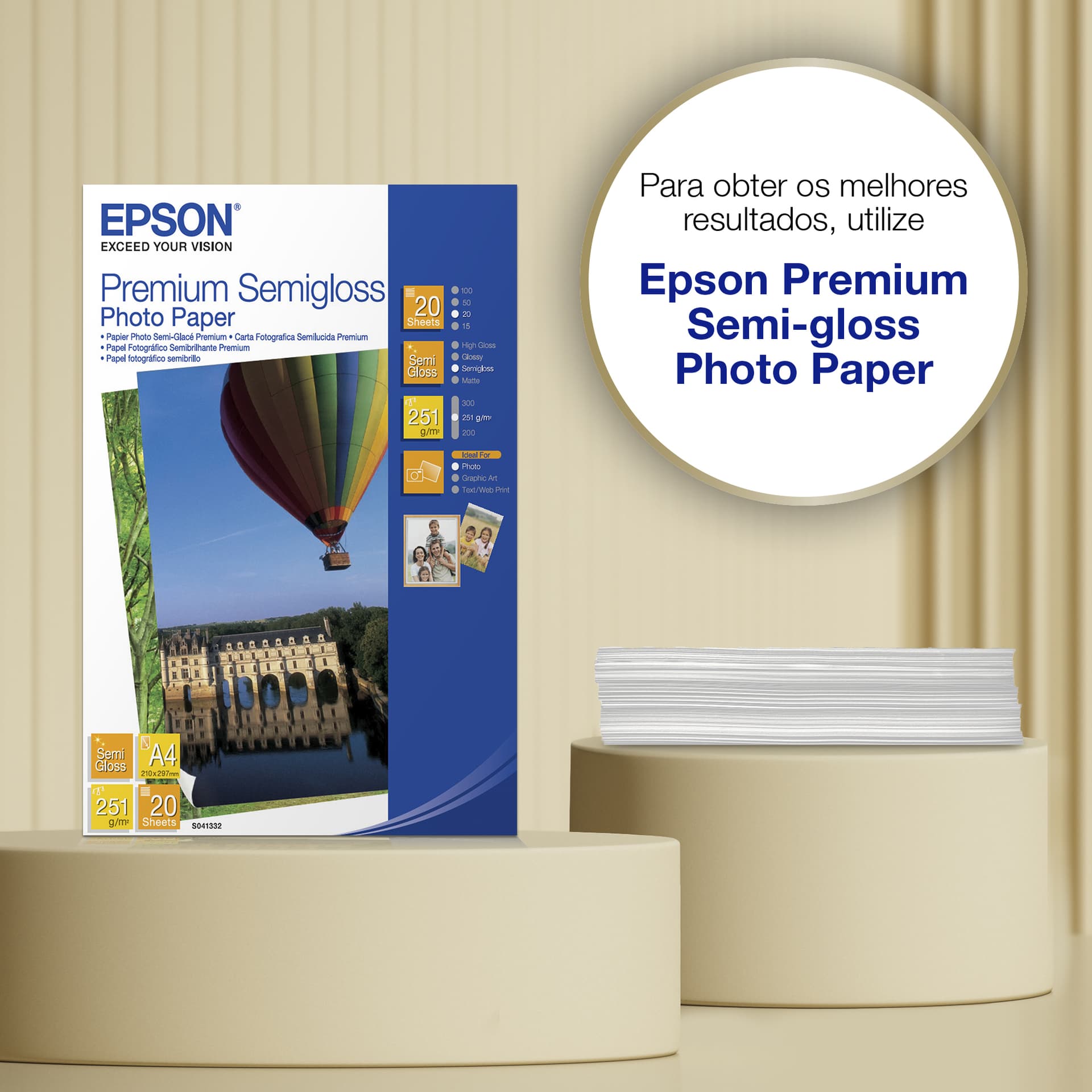Epson Premium Semi-Gloss Photo Paper - A4 - 20 Folhas, miniatura 3
