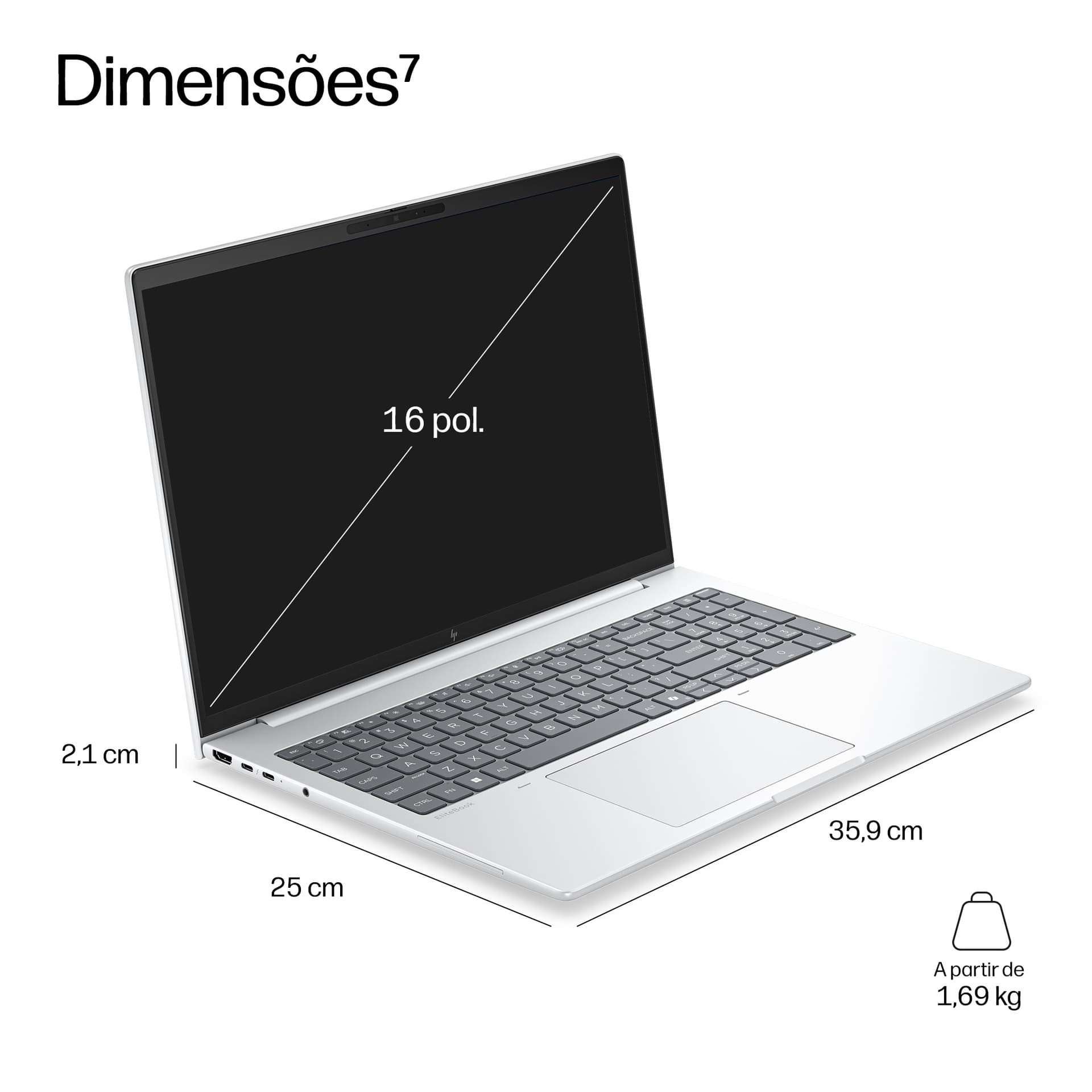 HP ELITEBOOK 8 G2i 16 U7-355 32GB 1TB 16" W11 P64 3Y, miniatura 5