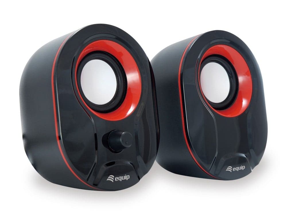 EQUIP LIFE MINI COLUNAS 6W USB CONTROLO SOM PRETO/VERMELHO, miniatura 1