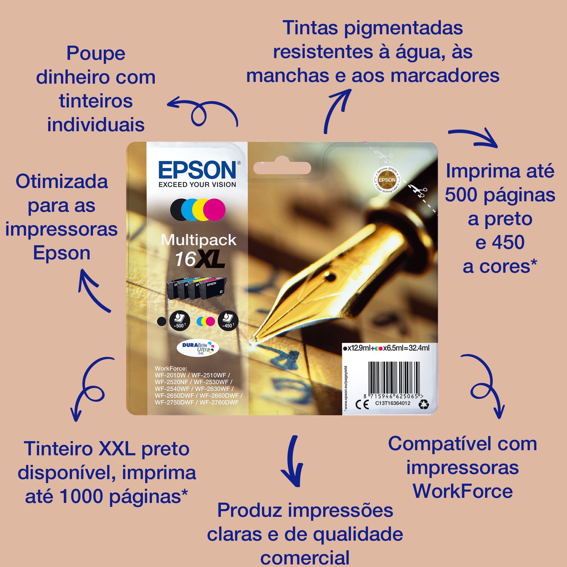 Epson Pen and crossword Multipack 4-colours 16XL DURABrite Ultra Ink, miniatura 2
