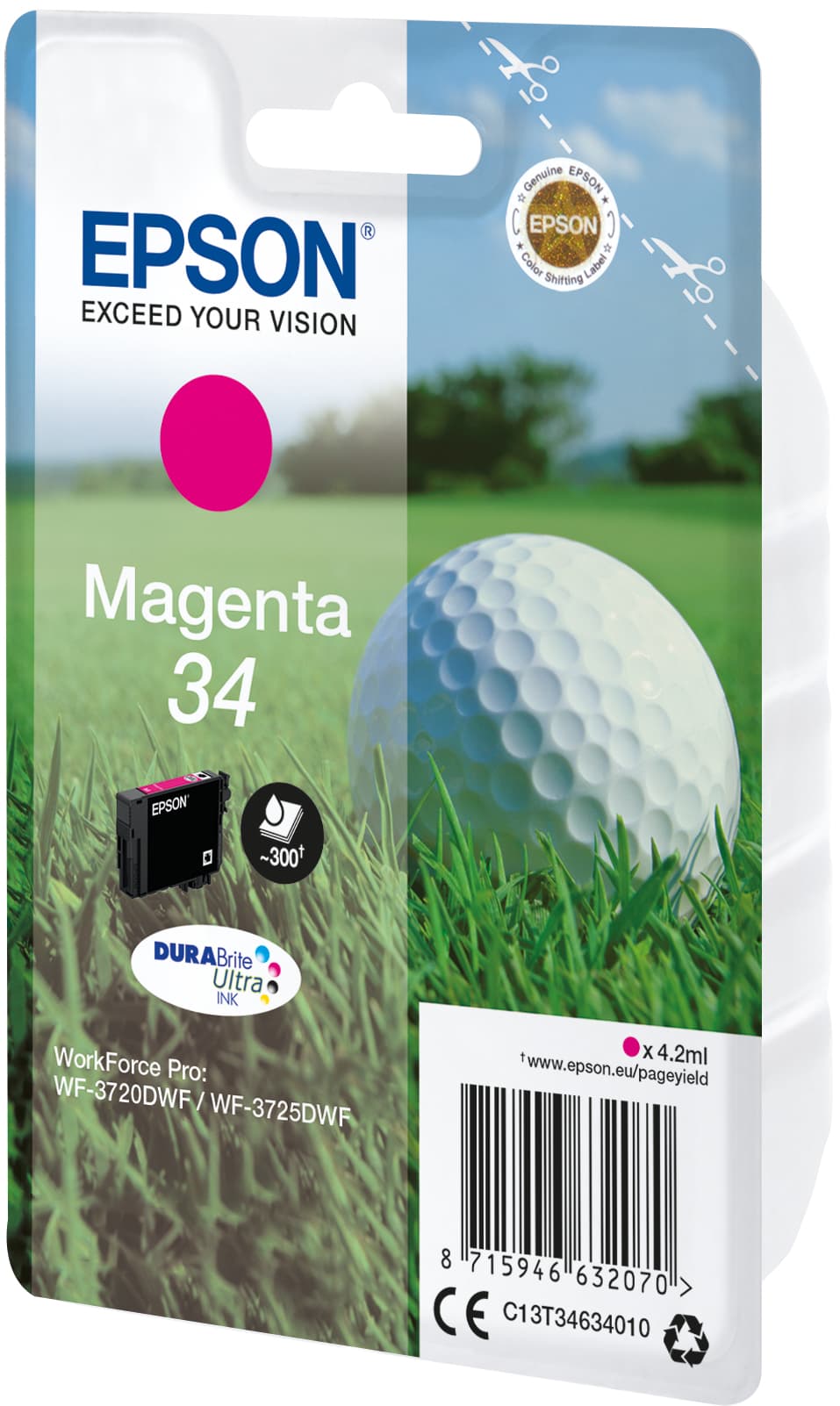 Epson Golf ball 34 Conjunto individual magenta DURABrite Ultra Bola de golfe, miniatura 1