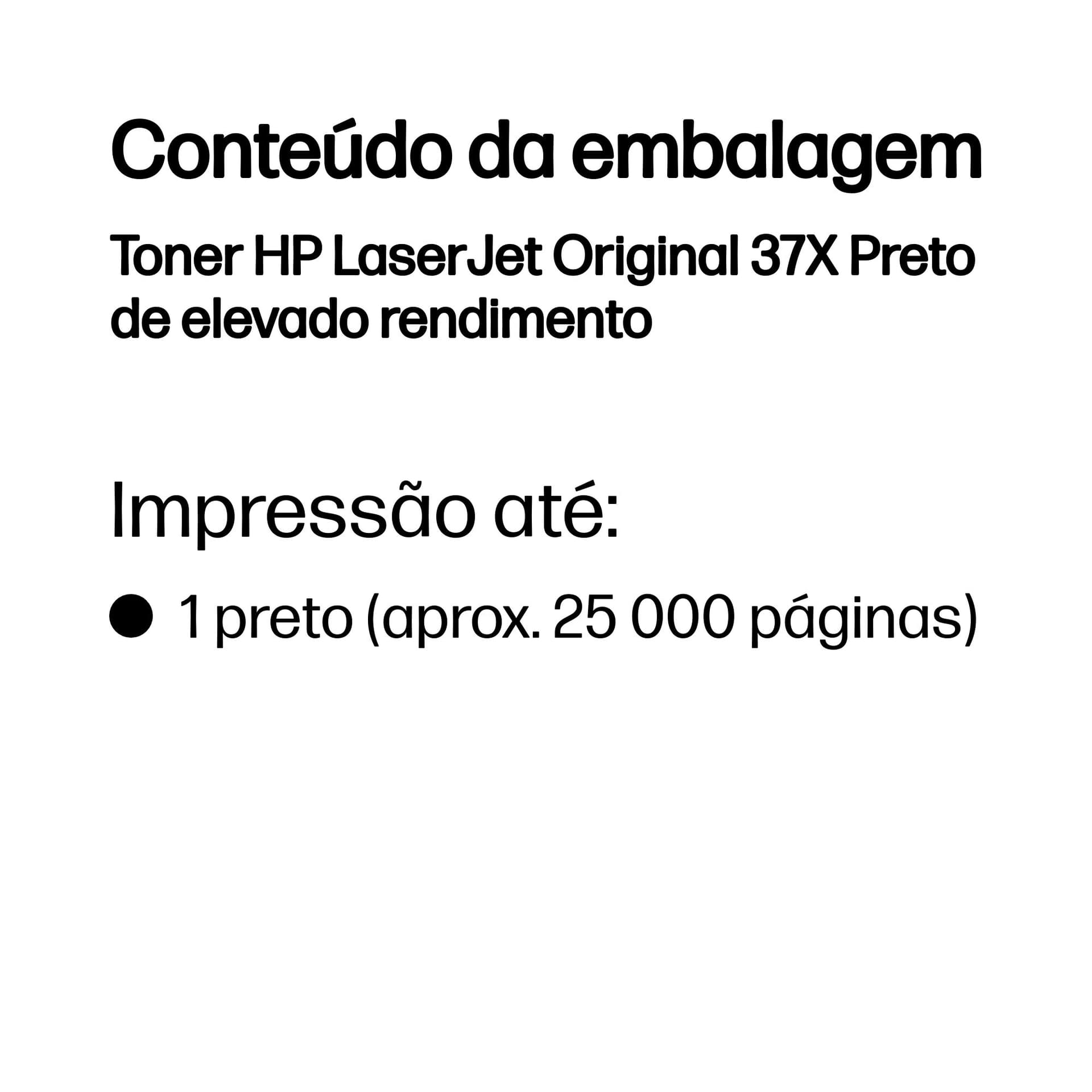 HP Toner LaserJet Original 37X Preto de elevado rendimento, miniatura 2