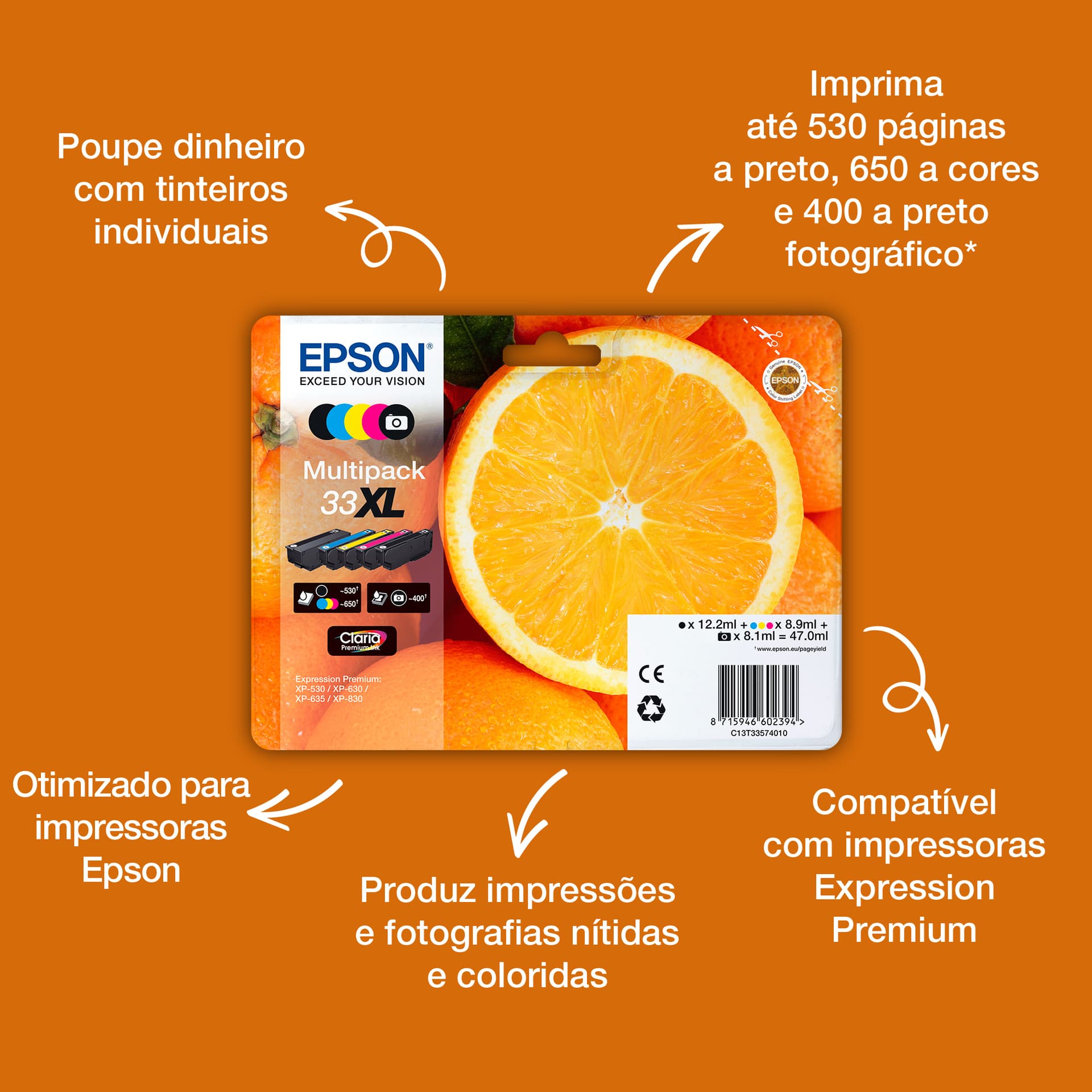 Epson Oranges 33 Conjunto individual preto Claria Premium Laranjas, miniatura 5