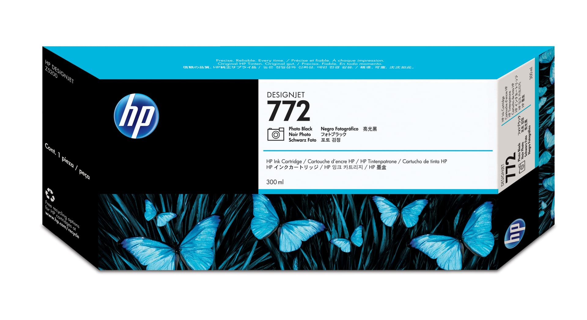 HP Tinteiro DesignJet 772 Preto Fotográfico de 300 ml, miniatura 1