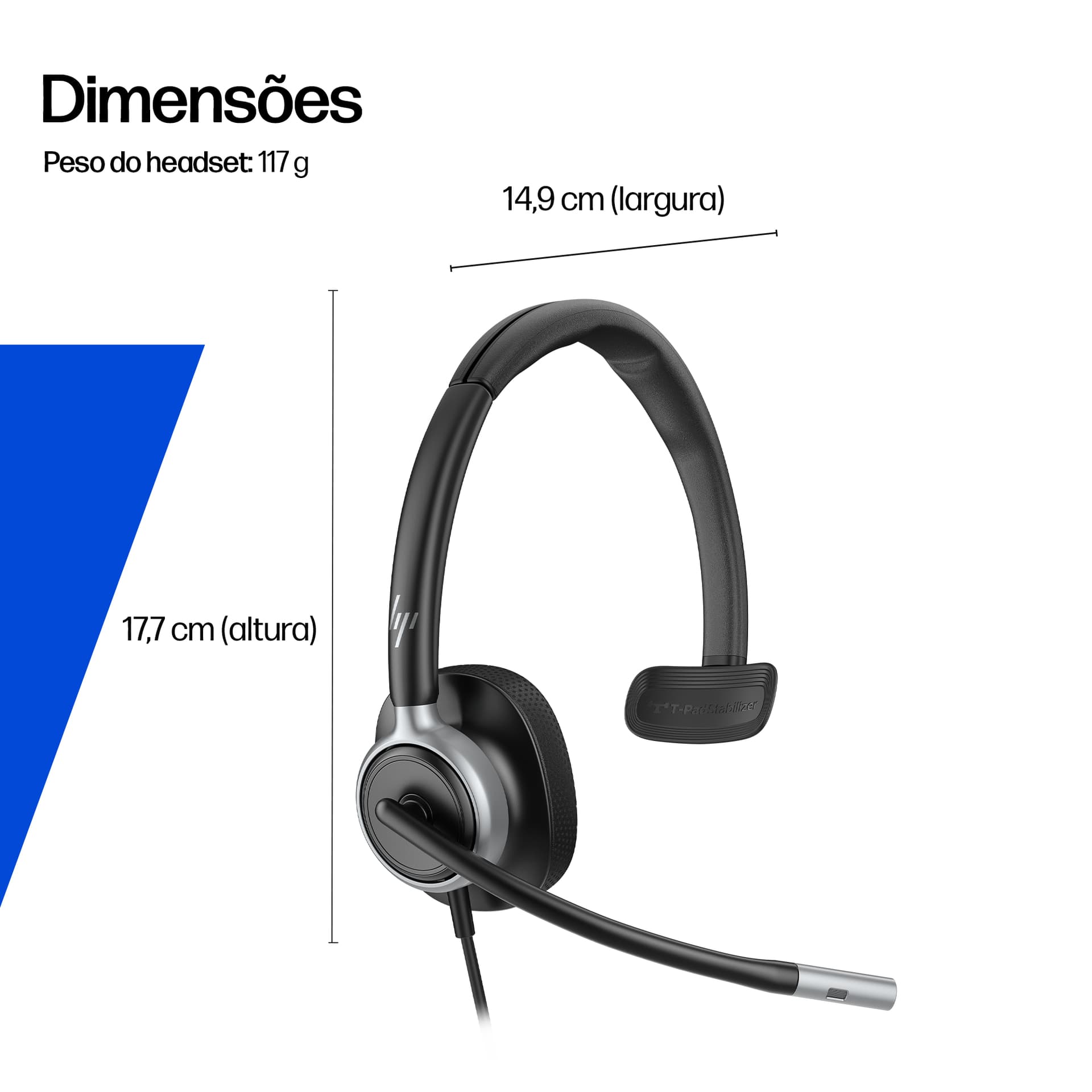 HP Poly Headset estéreo USB com fios Mission 625, miniatura 9
