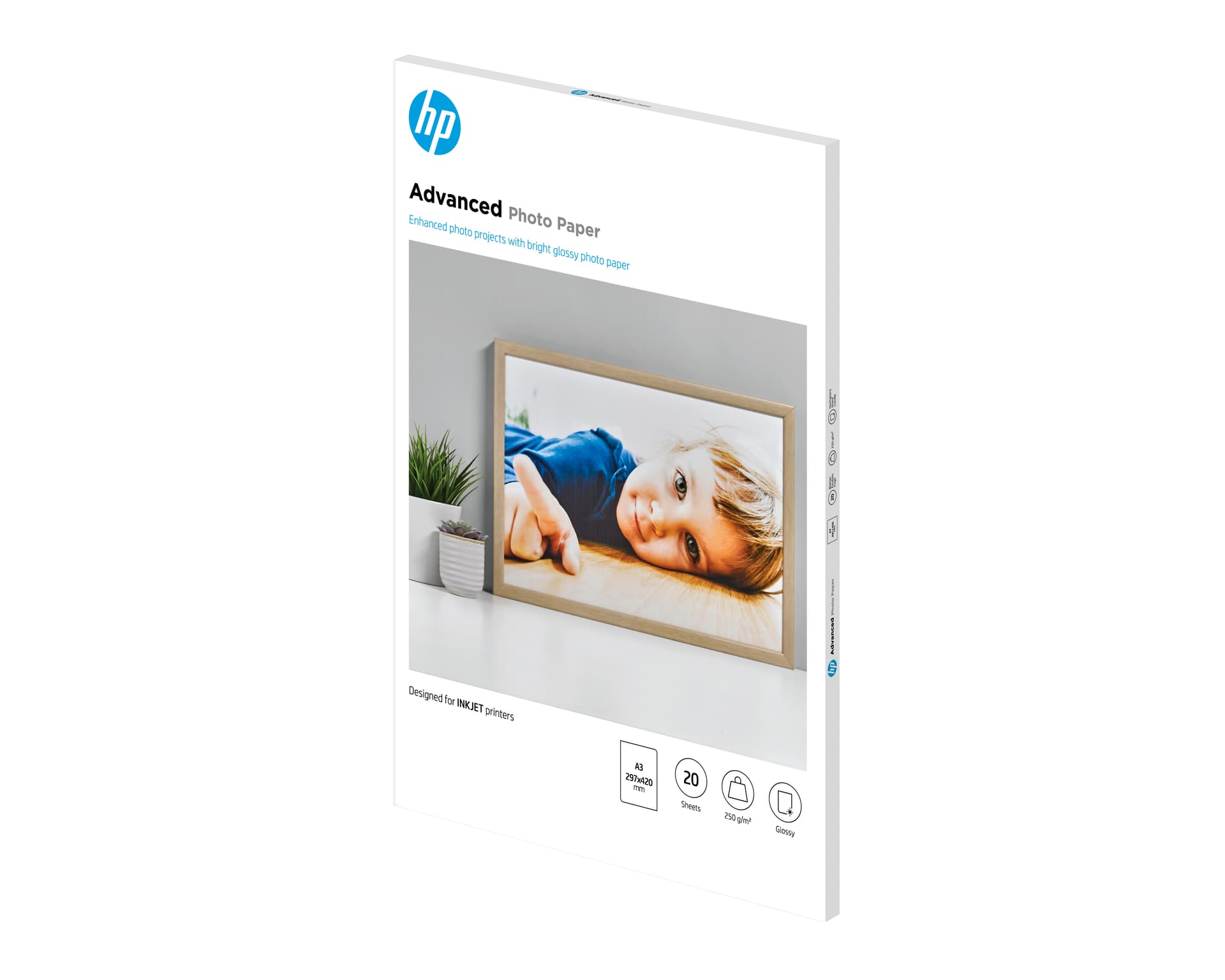HP Papel de Fotografia Advanced Brilhante, 250 g/m2, A3 (297 x 420 mm), 20 folhas, miniatura 6