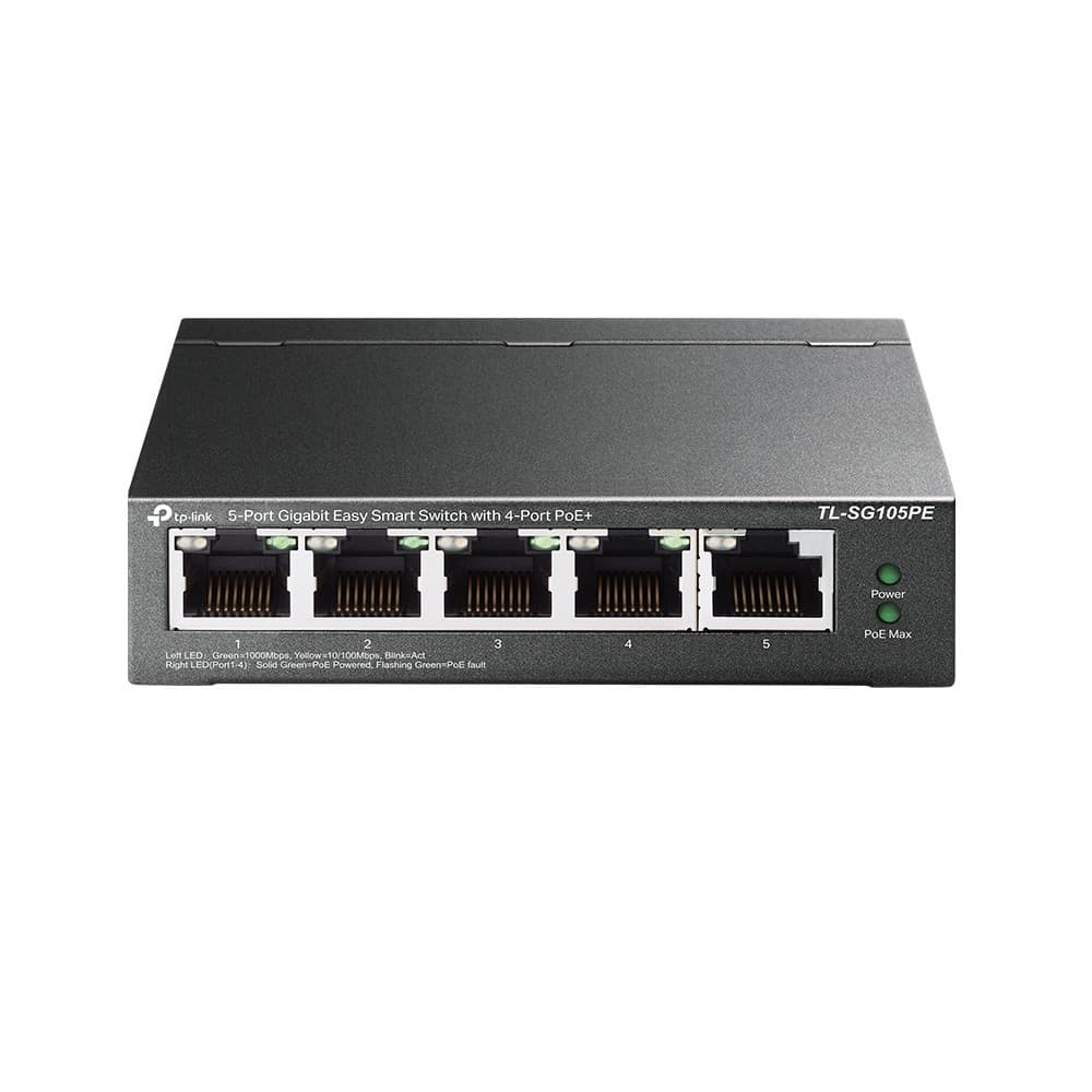 TP-LINK 5PORT GIGABIT EASY SMART SWITCH 4PORT POE+PORT 4× GIGABIT POE+, miniatura 4