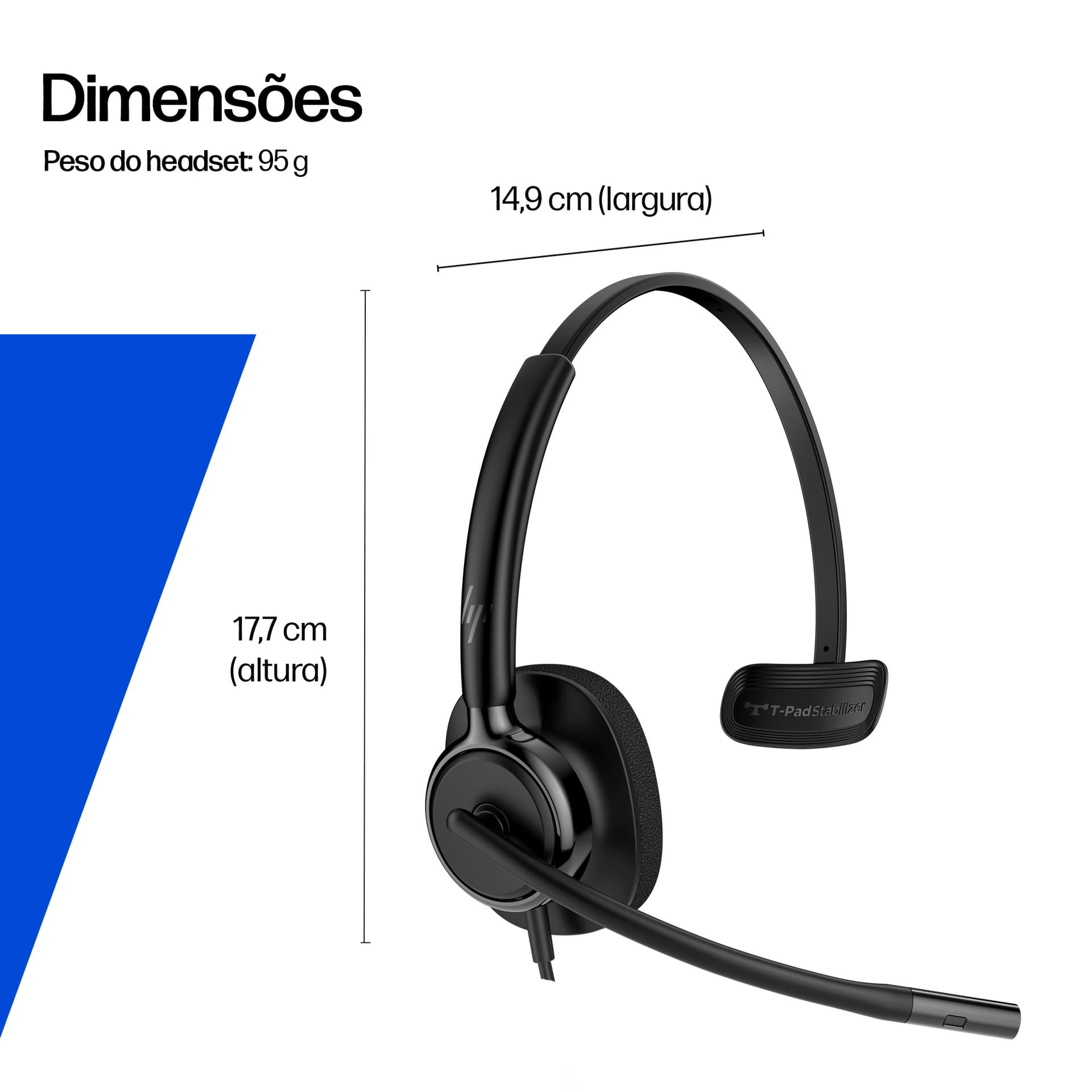 HP Poly Headset estéreo USB com fios Mission 425 (a granel), miniatura 4