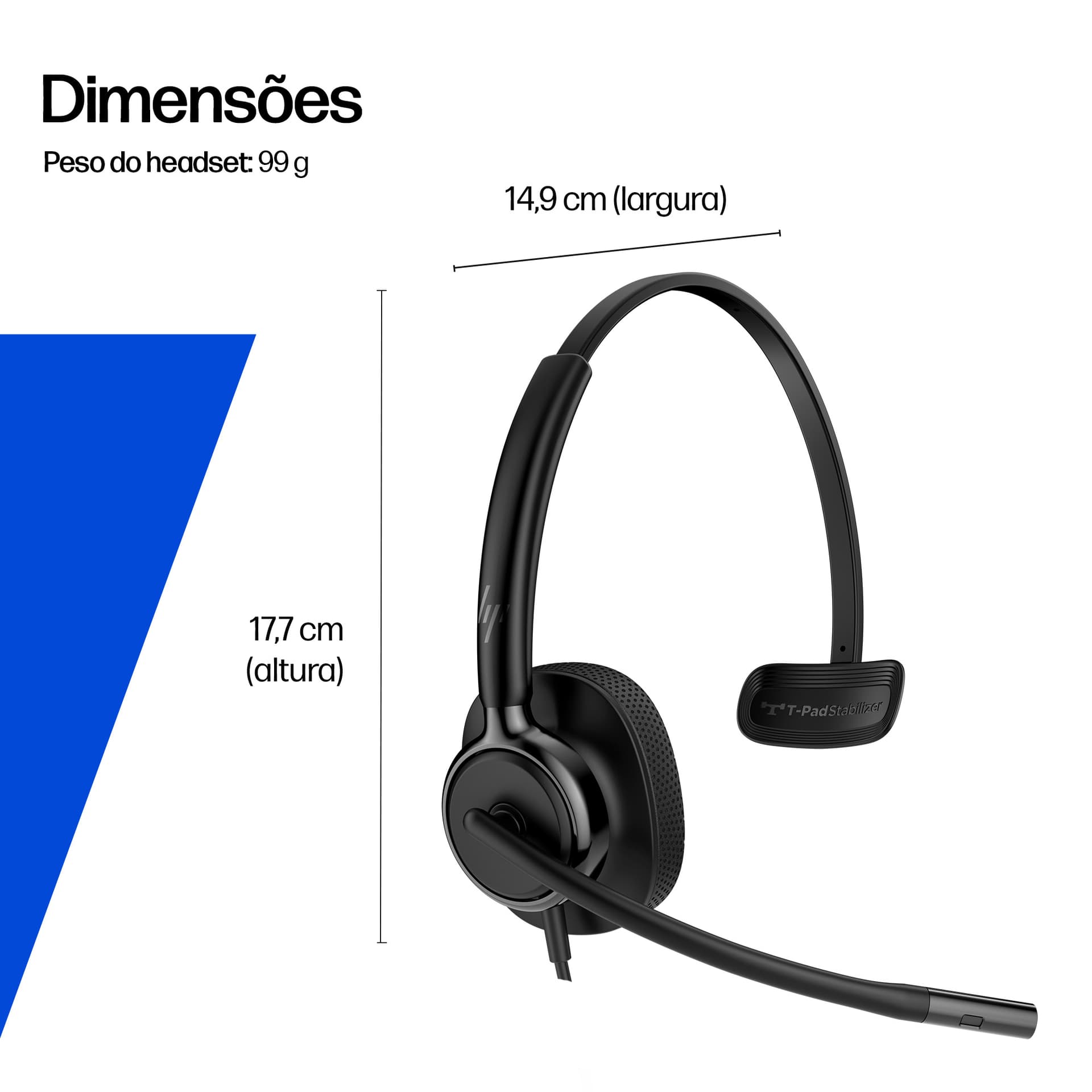HP Poly Headset estéreo USB com fios Mission 425 (a granel), miniatura 7