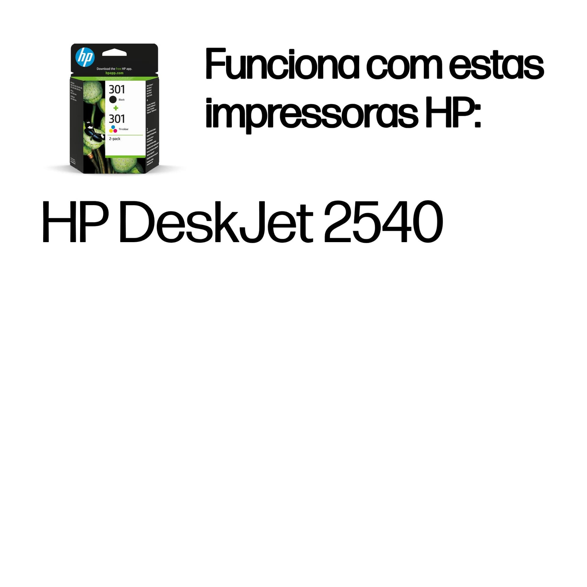 HP Conjunto Duplo de Tinteiros Originais 301 Preto/Tricolor, miniatura 2