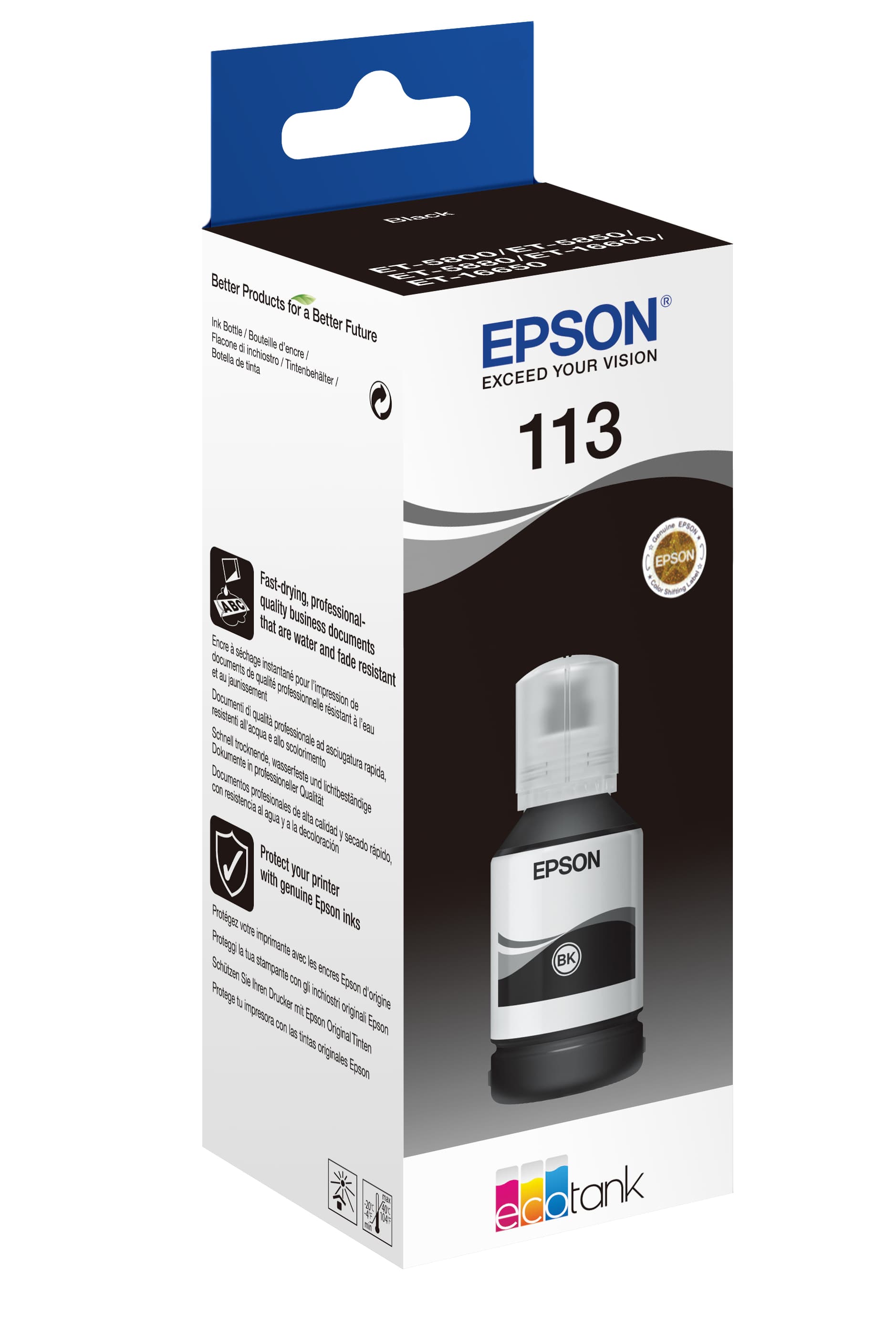 Epson 113 EcoTank Pigment Black ink bottle, miniatura 6