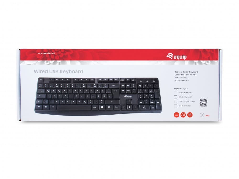 EQUIP LIFE TECLADO STANDARD 105 TECLAS USB BLACK #MEGA PROMO#, miniatura 2