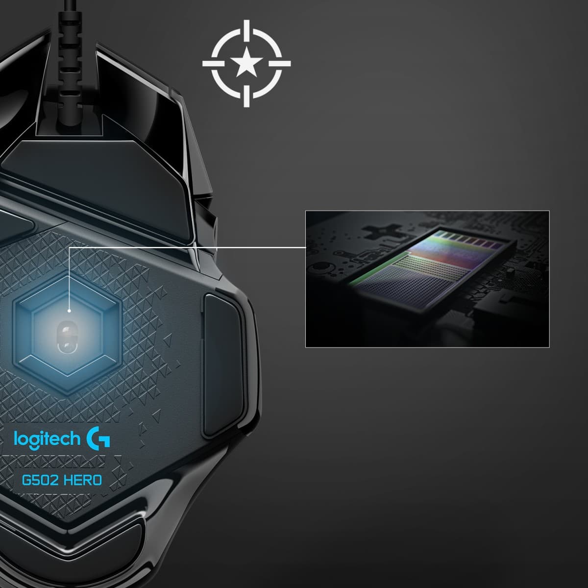 Logitech Gaming Mouse G502 (Hero) - Rato - óptico - 11 botões - com cabo - USB, miniatura 3
