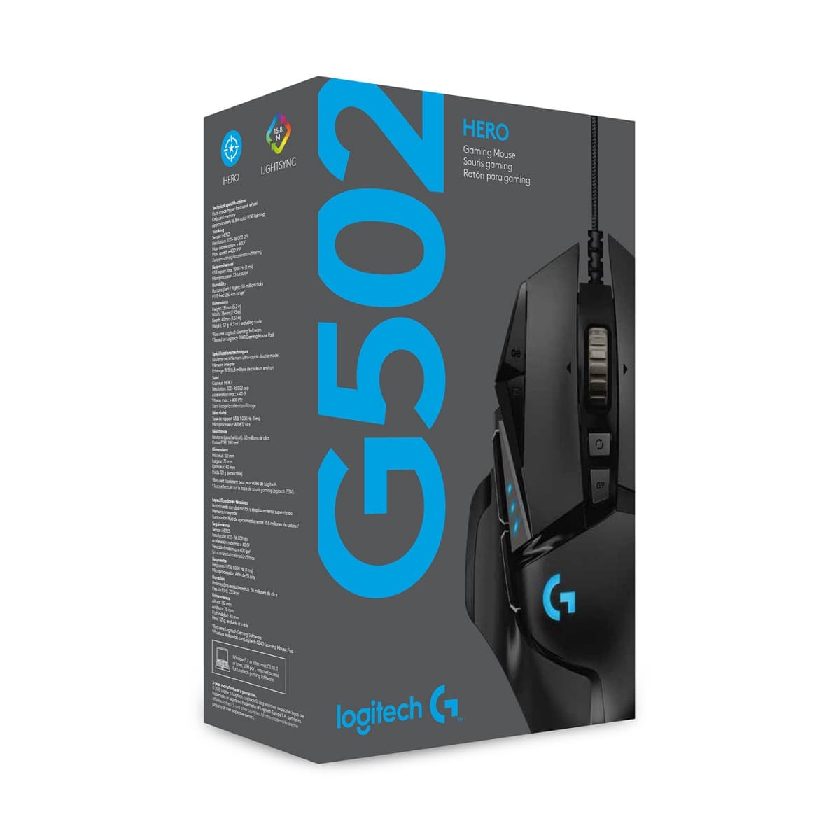 Logitech Gaming Mouse G502 (Hero) - Rato - óptico - 11 botões - com cabo - USB, miniatura 9