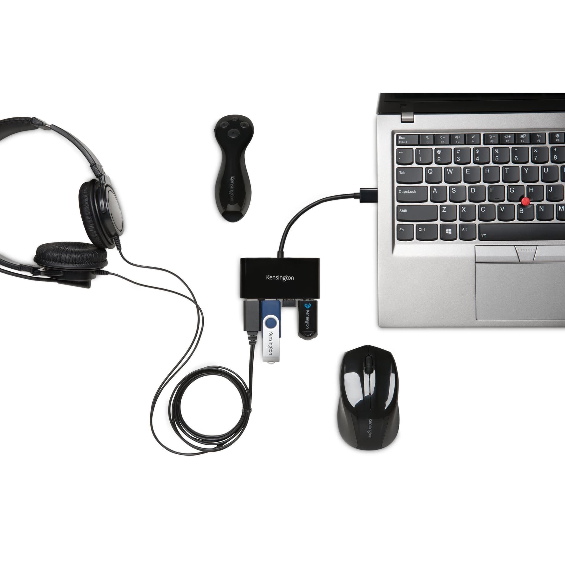 Kensington UH4000 Concentrador USB 3.0 de 4 portas — Preto, miniatura 3