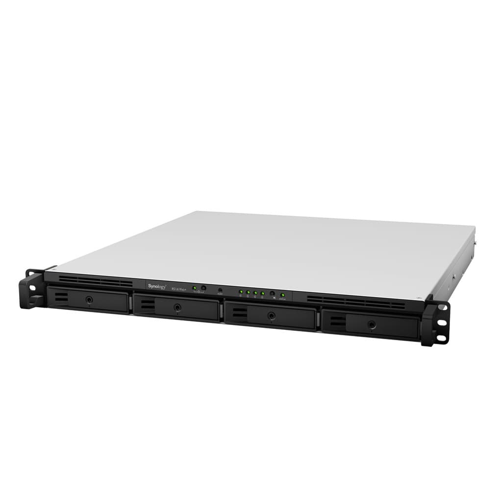 Synology RackStation RS1619xs+ - Servidor NAS - 4 baias - montável em bastidor - SATA 6Gb/s - RAID (expansão de disco rígido) 0, 1, 5, 6, 10, JBOD, RAID F1 - RAM 8 GB - Gigabit Ethernet - iSCSI assistência - 1U, miniatura 2
