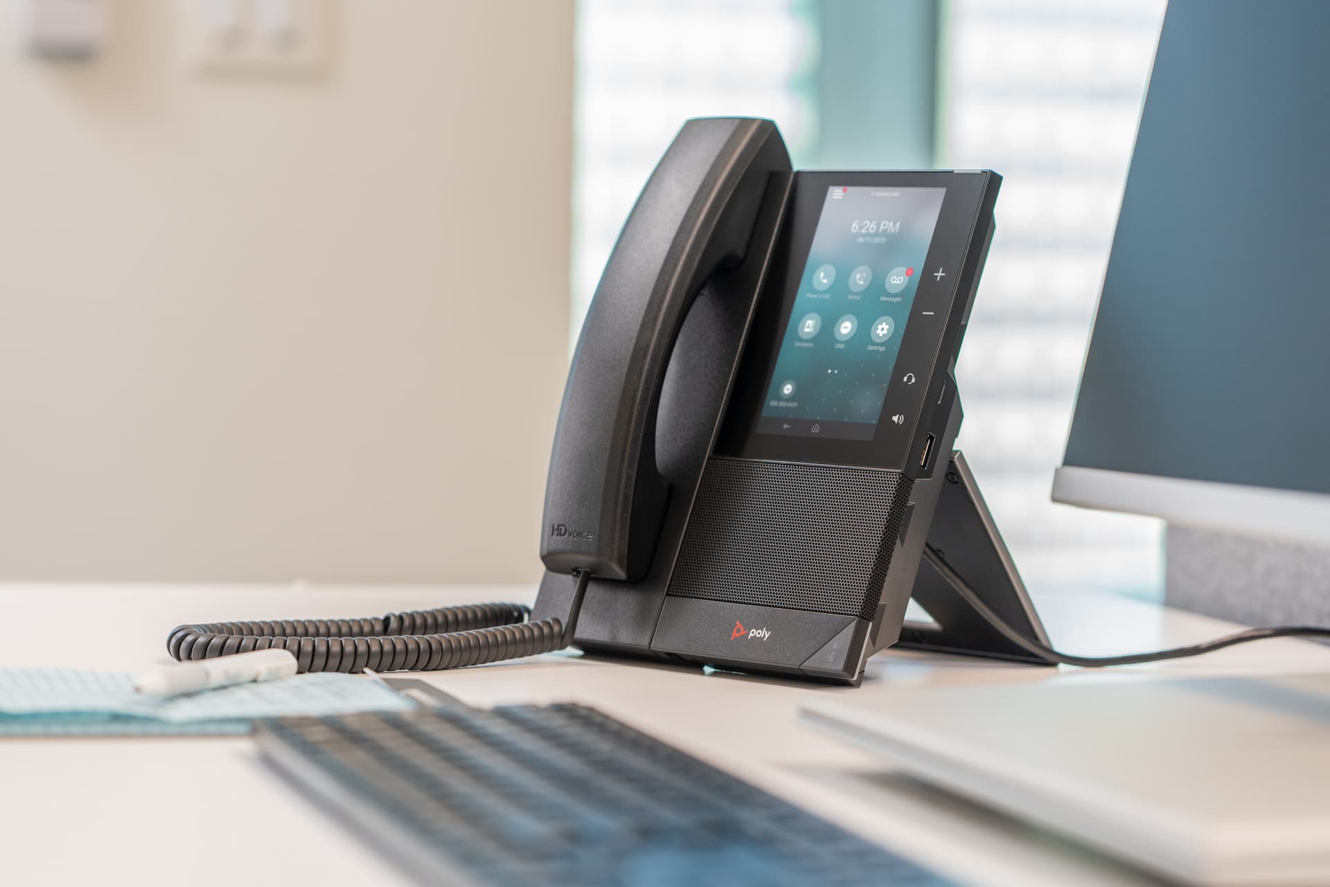 HP Poly Telefone Multimédia Empresarial Poly CCX 505 para Microsoft Teams com PoE, miniatura 3
