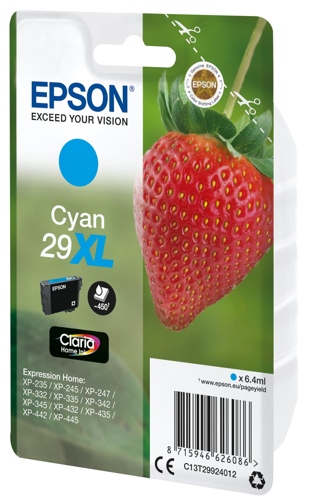 Epson Strawberry Singlepack Cyan 29XL Claria Home Ink, miniatura 7
