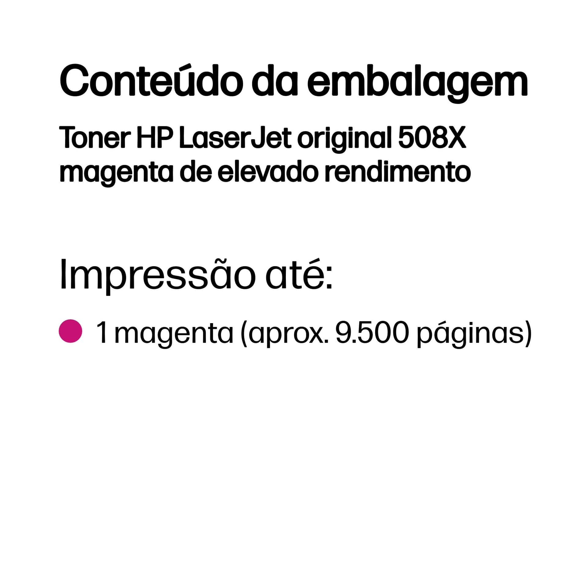HP Toner LaserJet original 508X magenta de elevado rendimento, miniatura 3