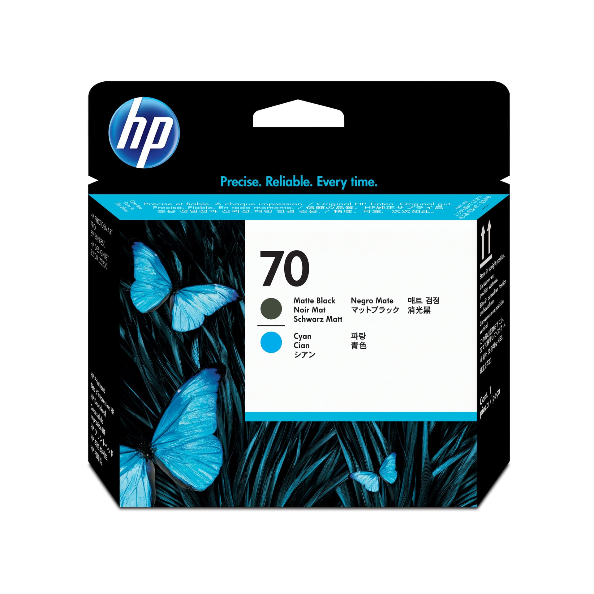 HP Cabeça de impressão 70 Preto Mate e Ciano, miniatura 1