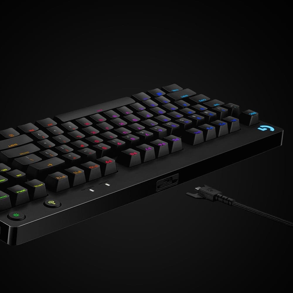 Logitech G Pro Mechanical Gaming Keyboard - Teclado - luz traseira - USB - Padrão internacional americano - interruptor: GX Blue Clicky - preto, miniatura 6