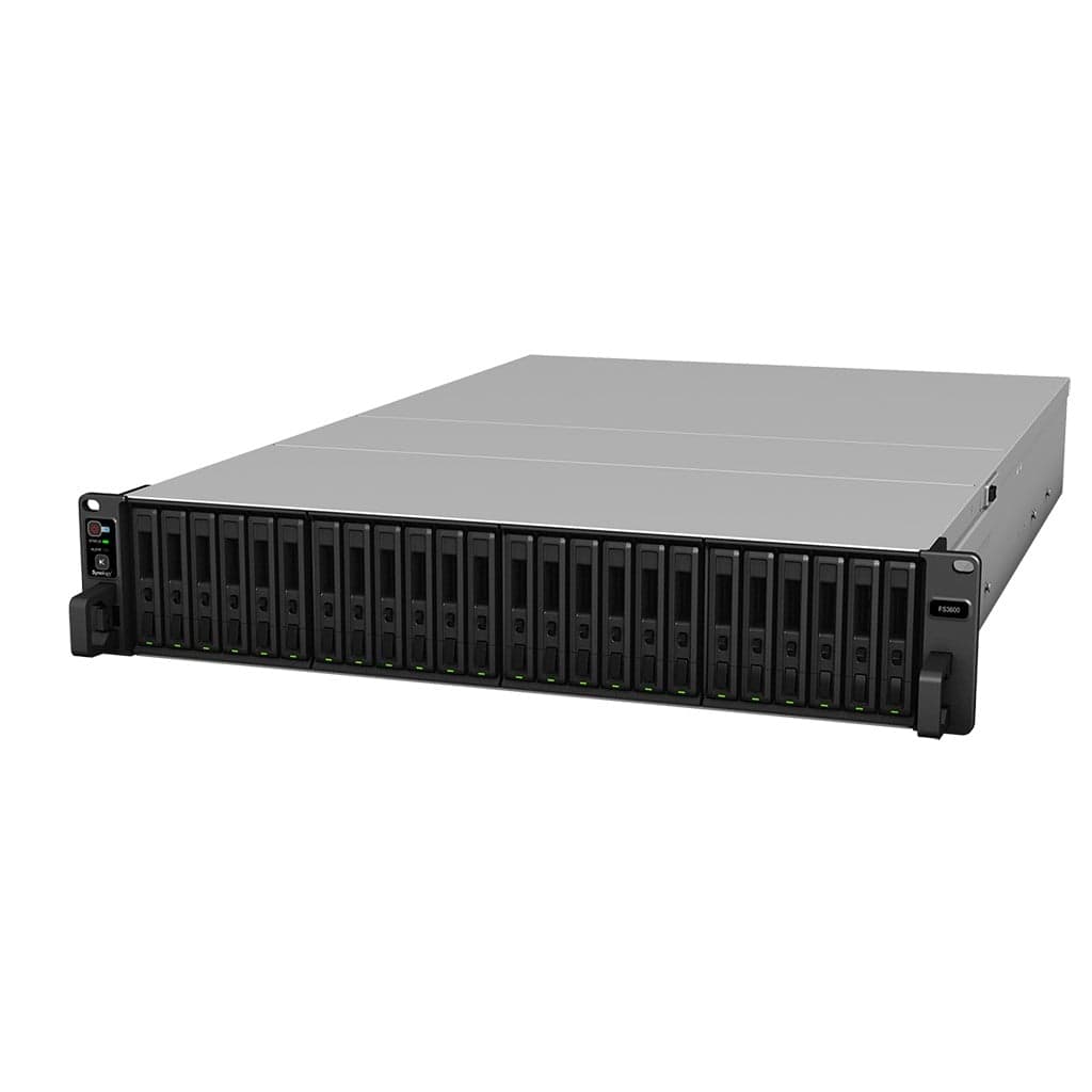Synology FlashStation FS3600 - Servidor NAS - 24 baias - montável em bastidor - RAID (expansão de disco rígido) 0, 1, 5, 6, 10, JBOD, RAID F1 - RAM 16 GB - Gigabit Ethernet / 10 Gigabit Ethernet - iSCSI assistência - 2U, miniatura 2