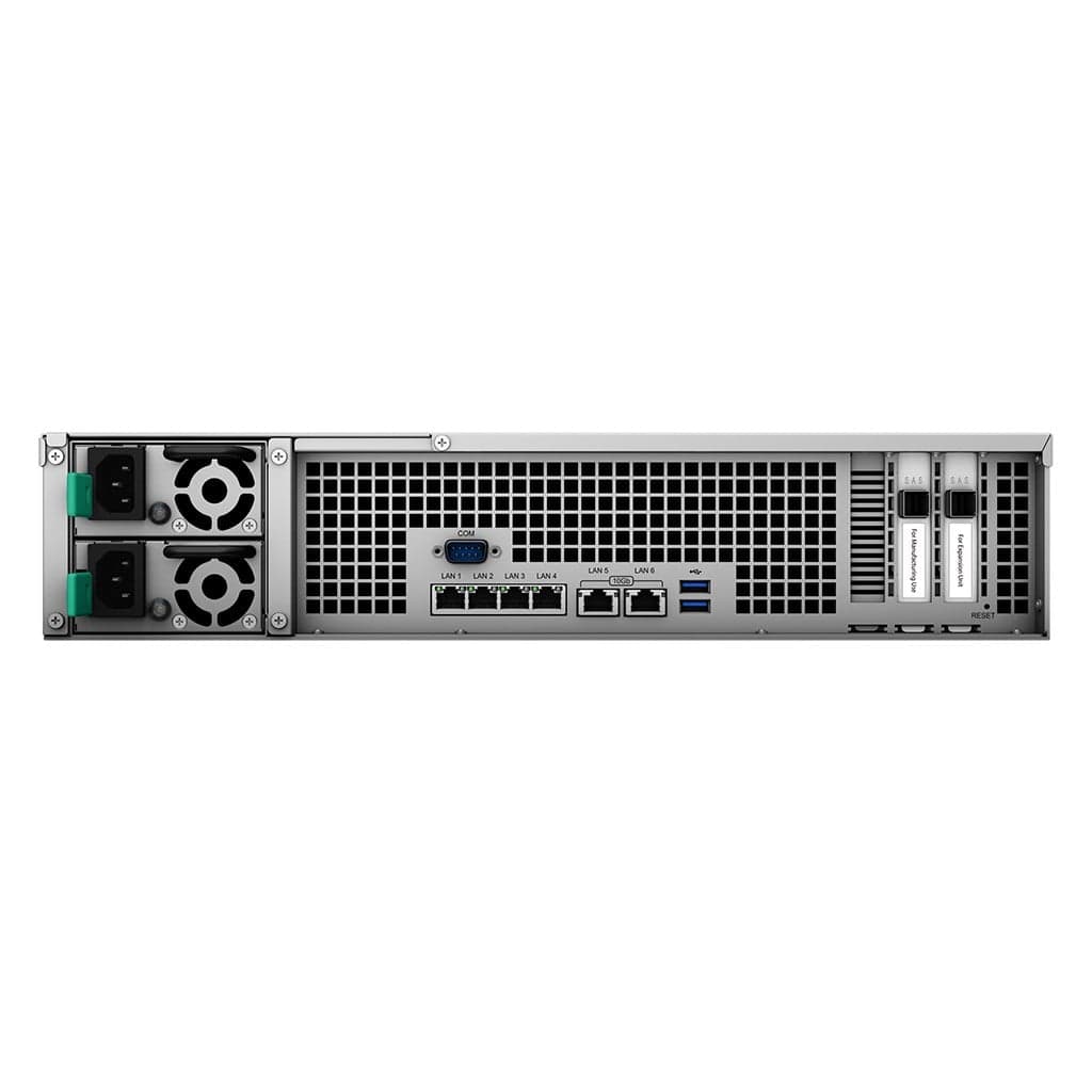 Synology FlashStation FS3600 - Servidor NAS - 24 baias - montável em bastidor - RAID (expansão de disco rígido) 0, 1, 5, 6, 10, JBOD, RAID F1 - RAM 16 GB - Gigabit Ethernet / 10 Gigabit Ethernet - iSCSI assistência - 2U, miniatura 4