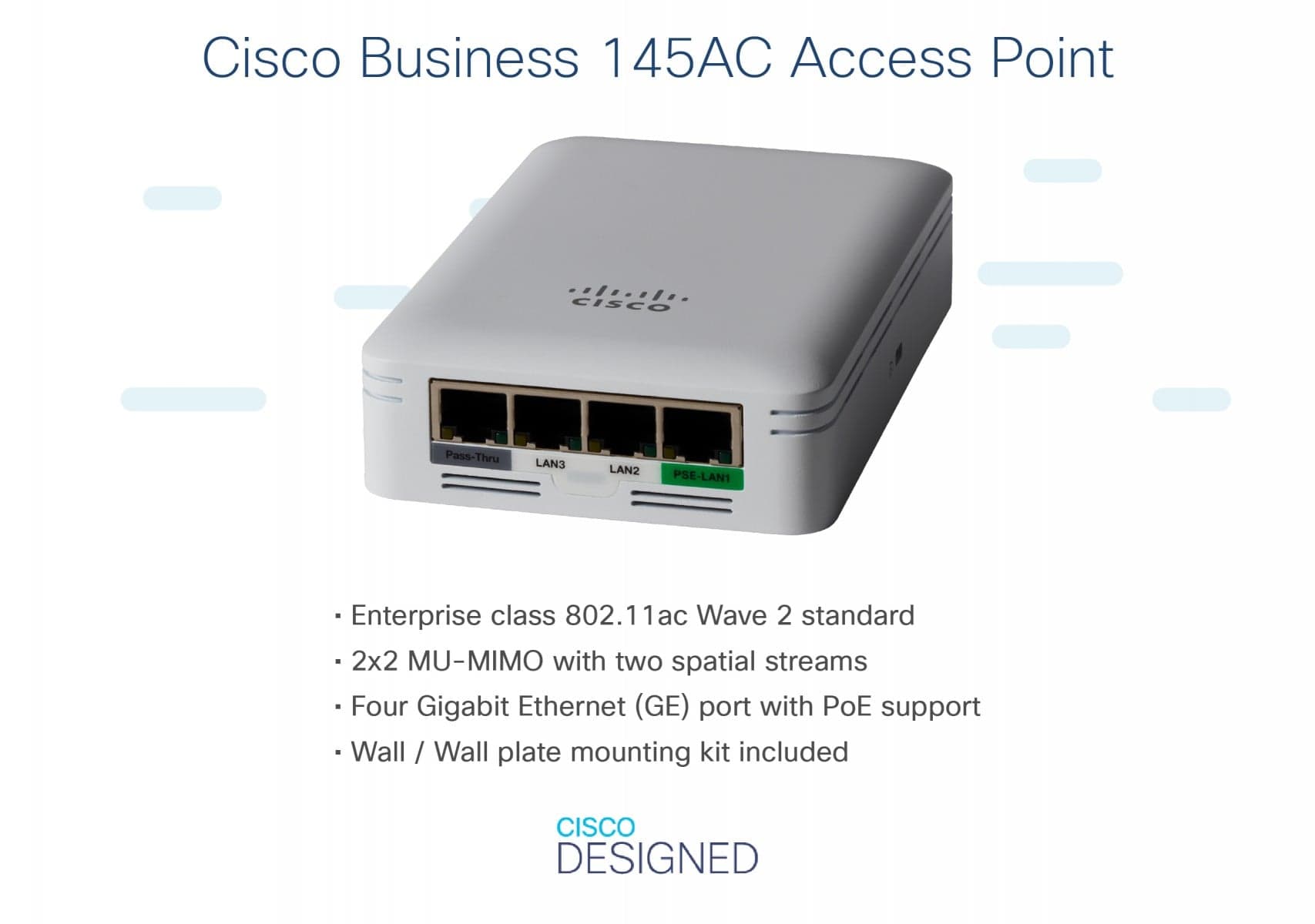 Cisco Business 145AC - Ponto de acesso sem fios - Wi-Fi 5 - 2.4 GHz, 5 GHz - montável na parede, miniatura 4