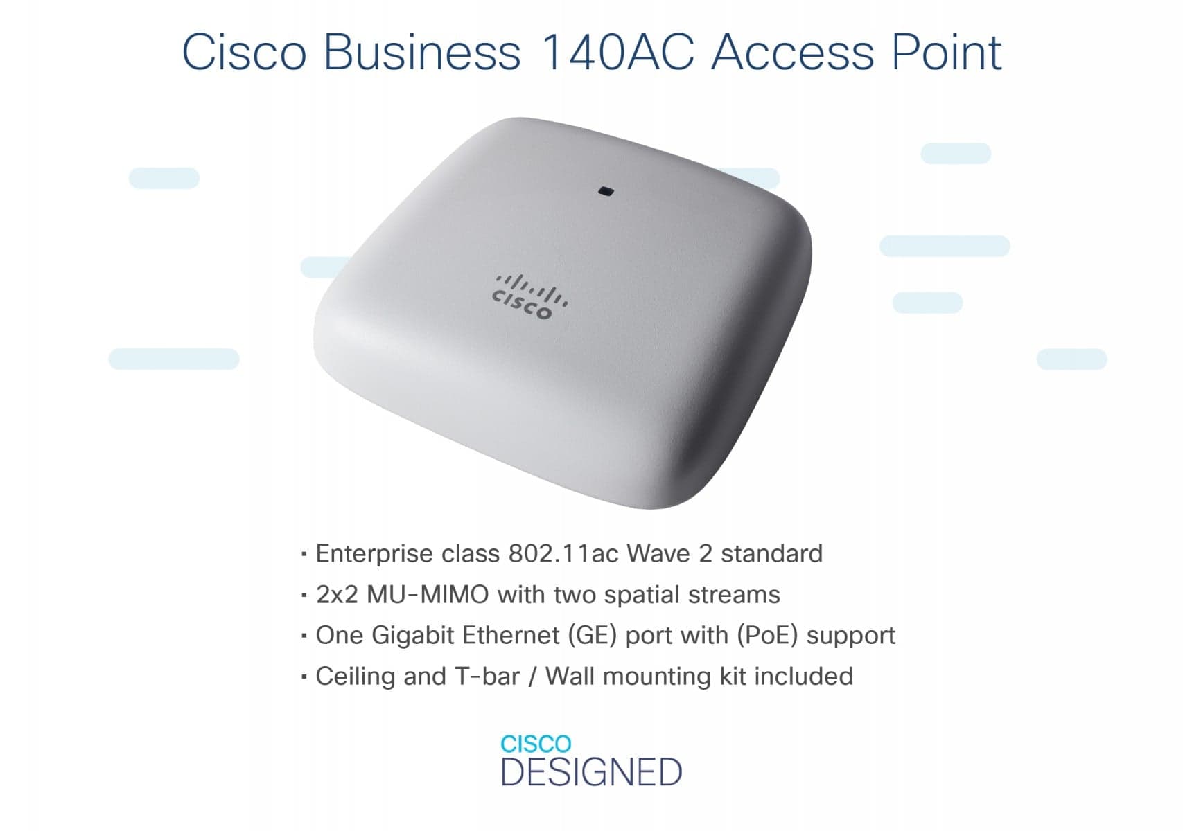Cisco Business 140AC - Ponto de acesso sem fios - Wi-Fi 5 - 2.4 GHz, 5 GHz, miniatura 4
