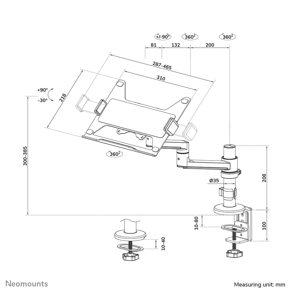 Neomounts DS20-425BL1, miniatura 20