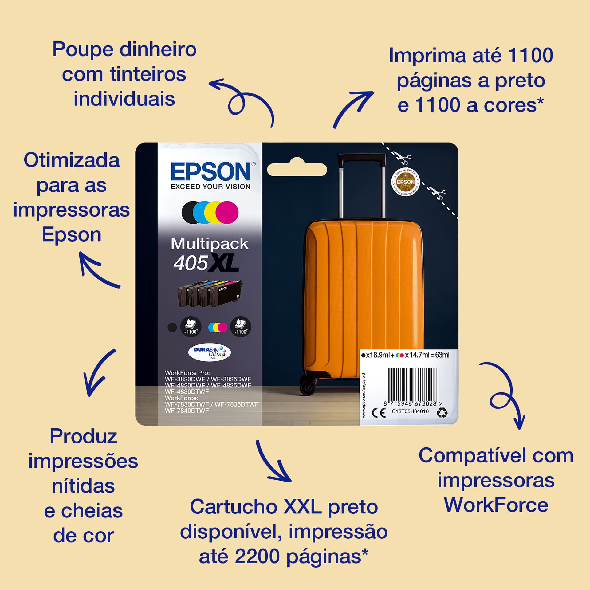 Epson Singlepack Black 405 DURABrite Ultra Ink, miniatura 1