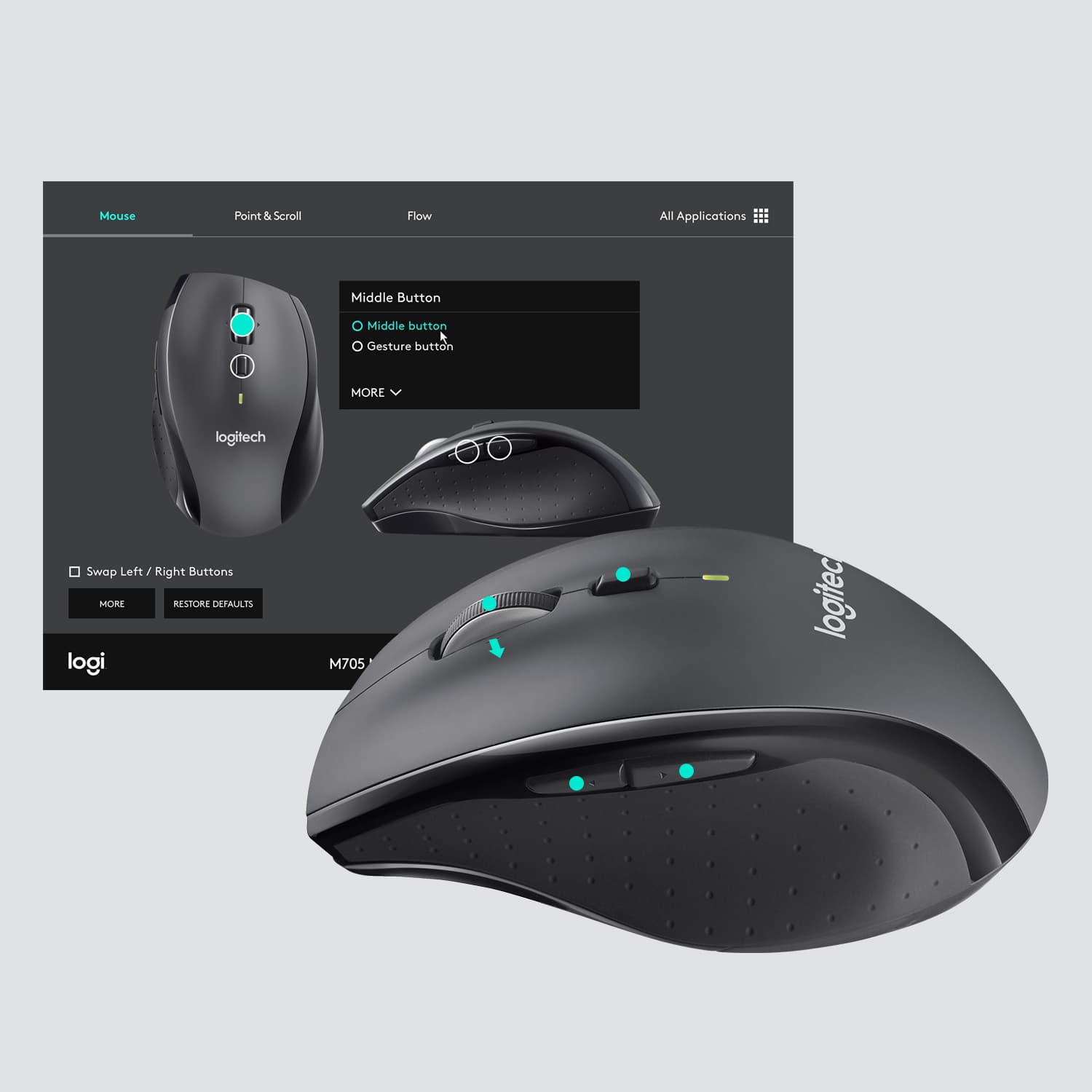 Logitech Customizable Mouse M705, miniatura 4