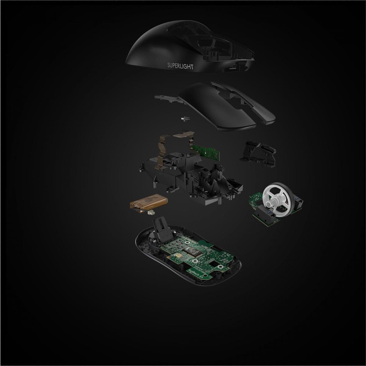 Logitech PRO X SUPERLIGHT Wireless Gaming Mouse - Rato - óptico - 5 botões - sem fios - 2.4 GHz - recetor USB Logitech LIGHTSPEED - preto, miniatura 7