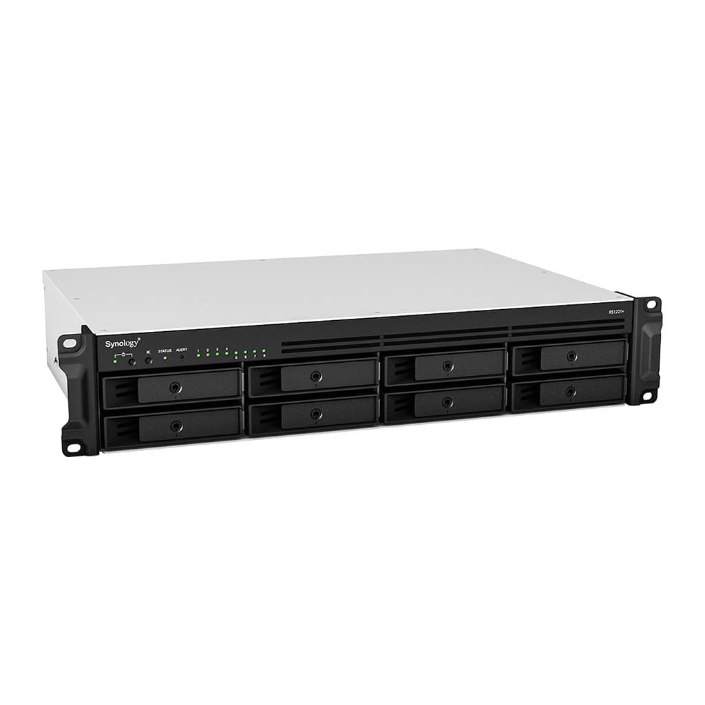 Synology RackStation RS1221+ - Servidor NAS - 8 baias - montável em bastidor - SATA 6Gb/s - RAID (expansão de disco rígido) 0, 1, 5, 6, 10, JBOD - RAM 4 GB - Gigabit Ethernet - iSCSI assistência - 2U, miniatura 6