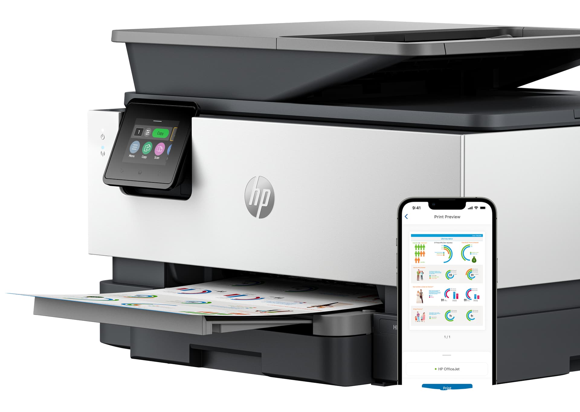 HP OfficeJet Pro 9122e Sem fios All-in-One Cor Impressora, Instant Ink; Impressão frente e verso, miniatura 10