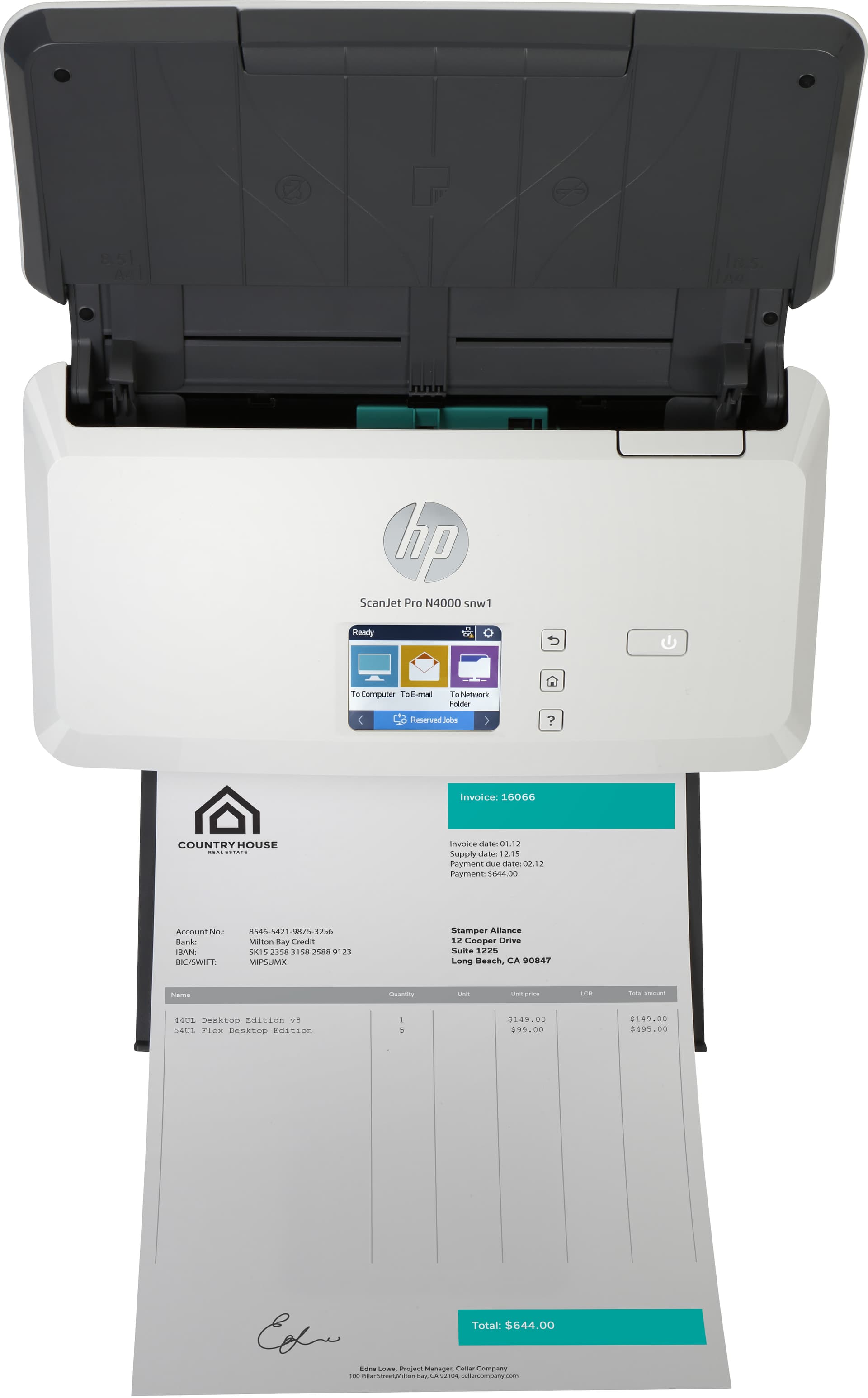 HP Scanjet Pro N4000 snw1 Sheet-feed Scanner, miniatura 6