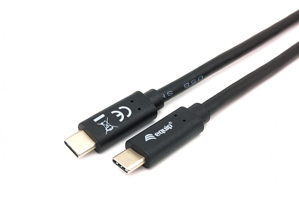 EQUIP CABO USB USB 3.2 GEN 1 C TO C M/M 5G TRANSFER 3ª 1.0MT BLACK, miniatura 2