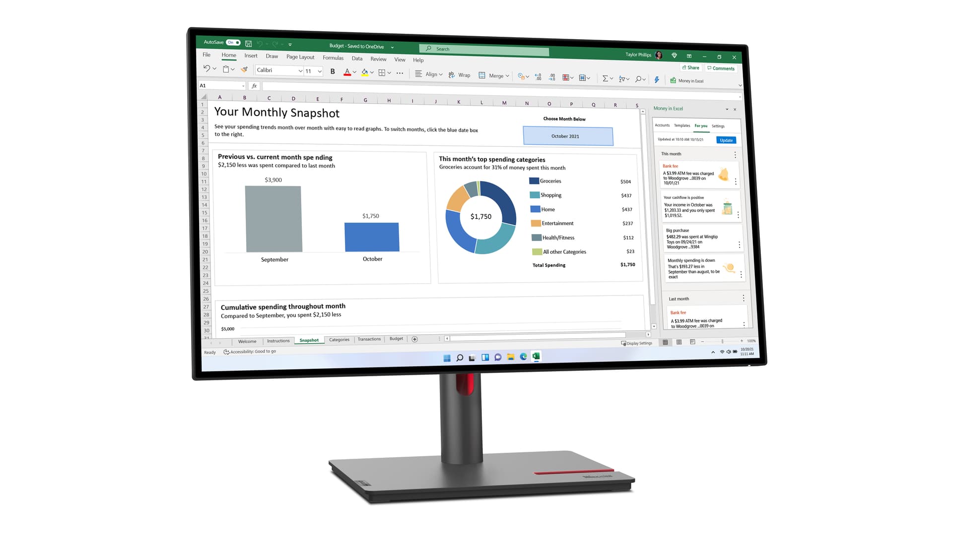 Lenovo ThinkVision P27h-30, miniatura 3