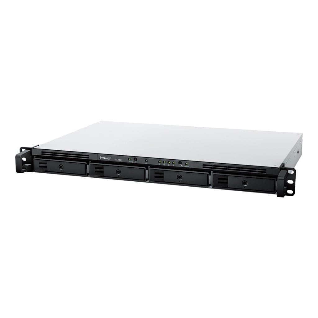 Synology RackStation RS422+ - Servidor NAS - 4 baias - montável em bastidor - SATA 6Gb/s - RAID (expansão de disco rígido) 0, 1, 5, 6, 10, JBOD - RAM 2 GB - Gigabit Ethernet - iSCSI assistência - 1U, miniatura 2