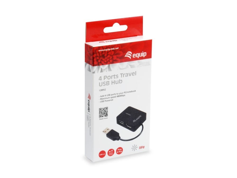 EQUIP LIFE HUB 4 PORTS USB 2.0 BLACK #CAMPANHA#, miniatura 4