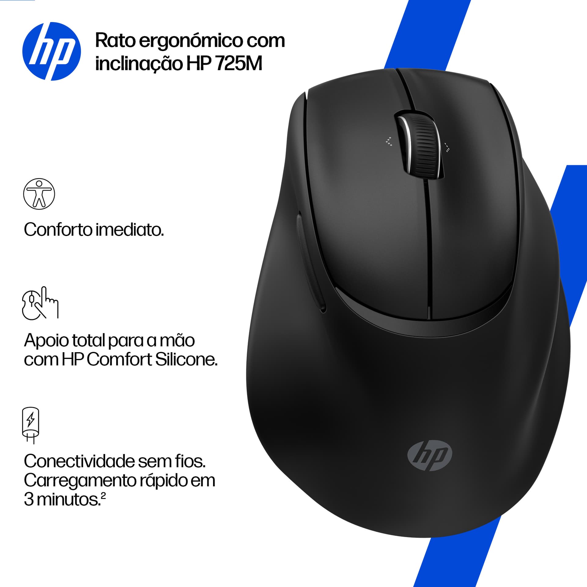 HP Rato ergonómico com inclinação 725M, miniatura 12