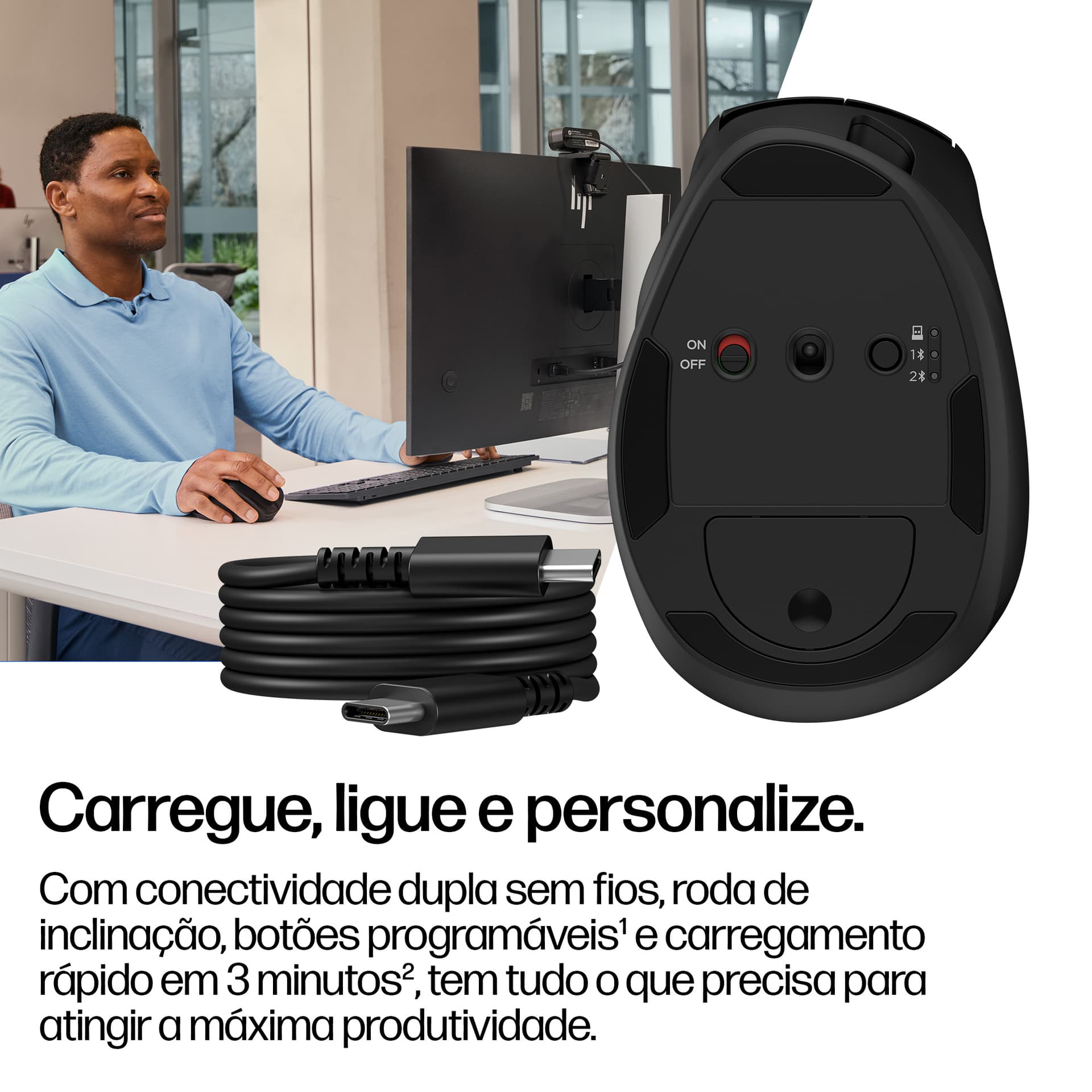 HP Rato ergonómico com inclinação 725M, miniatura 8