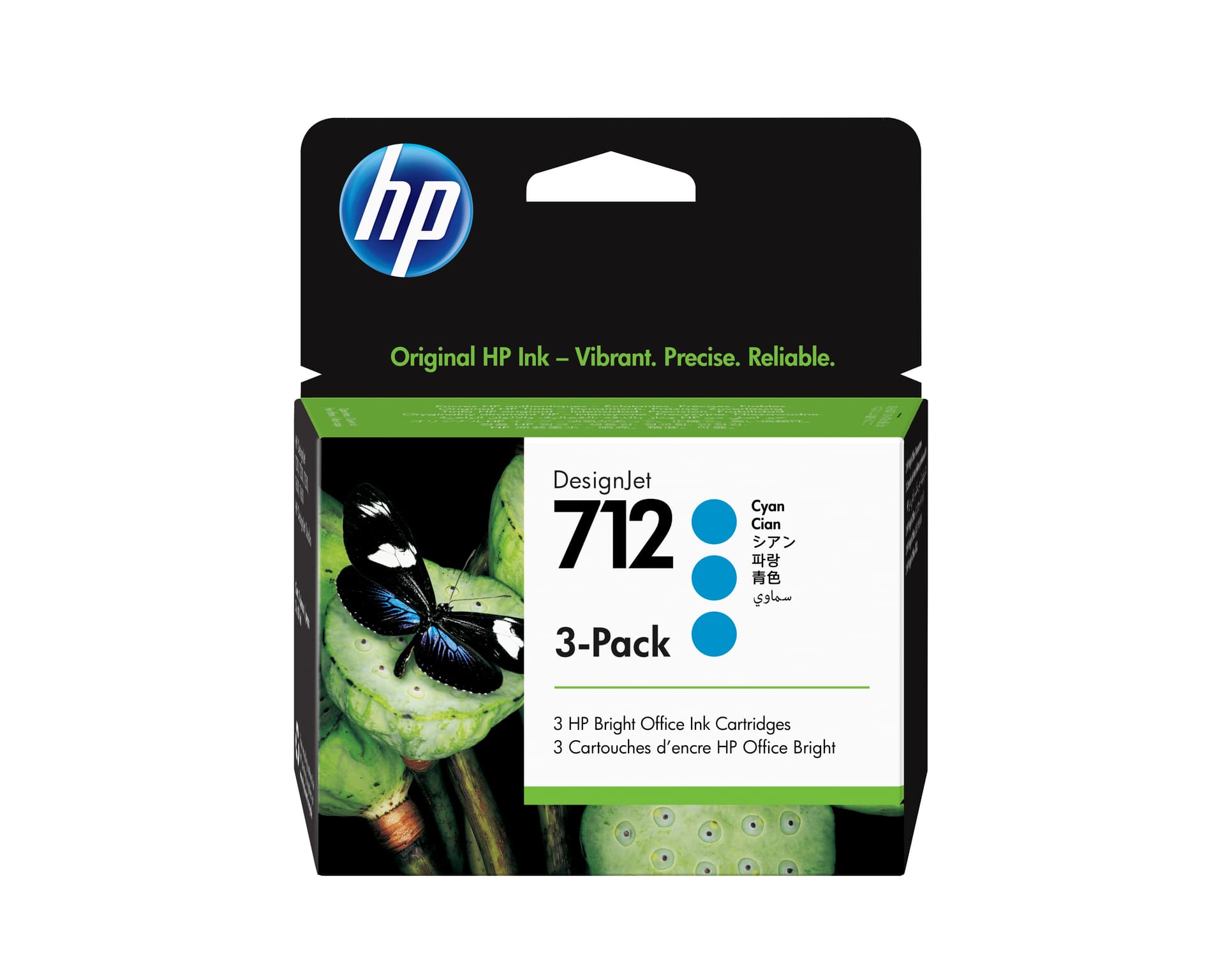 HP Conjunto de 3 tinteiros ciano 712 DesignJet de 29 ml, miniatura 1