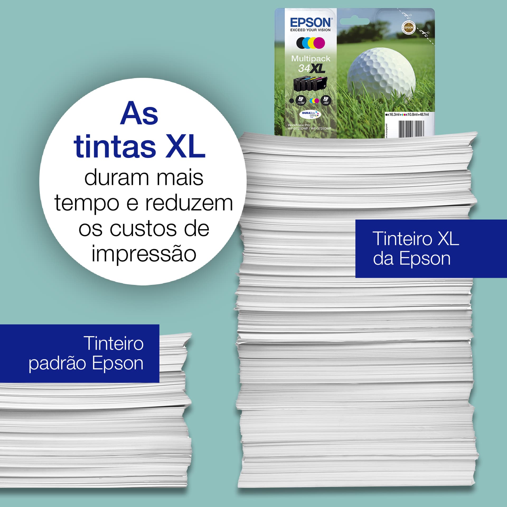 Epson Golf ball 34XL Conjunto individual preto DURABrite Ultra Bola de golfe, miniatura 5