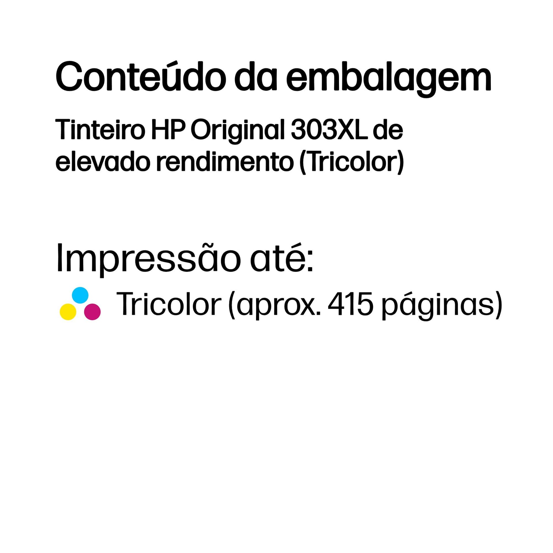 HP Tinteiro Original 303XL de elevado rendimento (Tricolor), miniatura 3