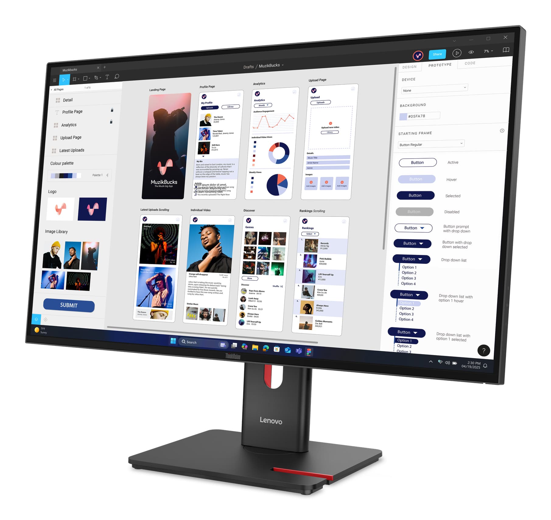 Lenovo ThinkVision T32UD-40 Monitor, miniatura 2