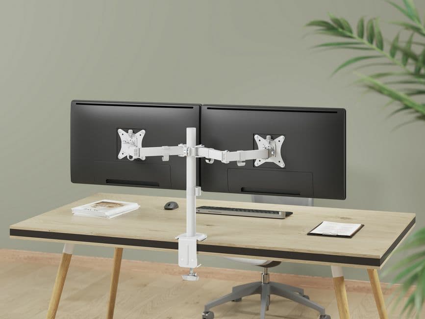 Equip Suporte de montagem de secretária para monitor duplo articulado de 17“-32”, branco, miniatura 8