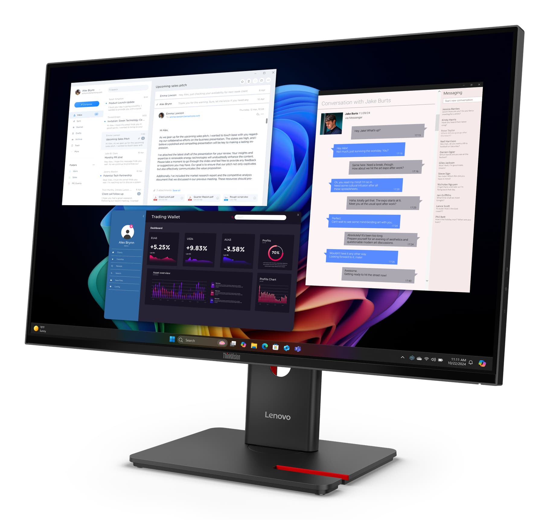 Lenovo ThinkVision T27UD-40 Monitor, miniatura 2