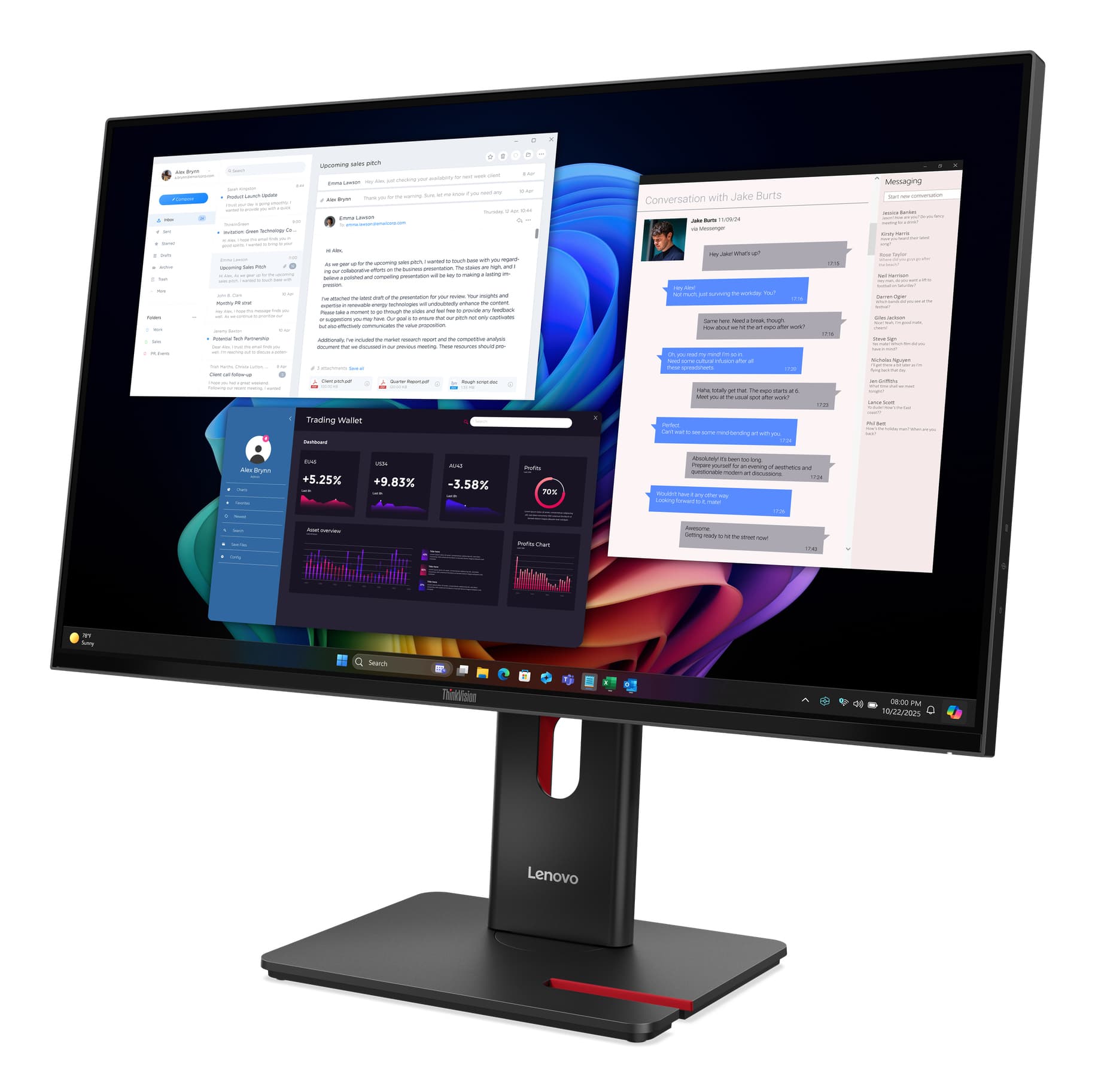 Lenovo ThinkVision T27UD-40 Monitor, miniatura 3